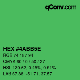 Color code: HEX #4ABB5E | qconv.com
