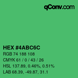 Code couleur: HEX #4ABC6C | qconv.com