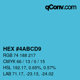 Color code: HEX #4ABCD9 | qconv.com