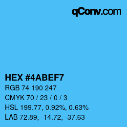 Color code: HEX #4ABEF7 | qconv.com