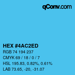 Color code: HEX #4AC2ED | qconv.com
