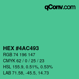 Color code: HEX #4AC493 | qconv.com