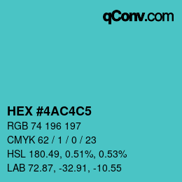 Color code: HEX #4AC4C5 | qconv.com