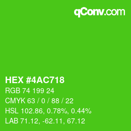 Color code: HEX #4AC718 | qconv.com