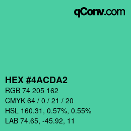 Color code: HEX #4ACDA2 | qconv.com
