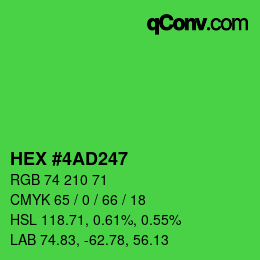 Color code: HEX #4AD247 | qconv.com