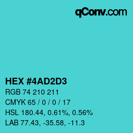 Color code: HEX #4AD2D3 | qconv.com