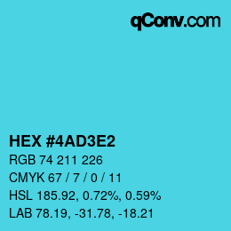Color code: HEX #4AD3E2 | qconv.com