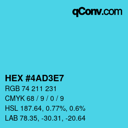 Color code: HEX #4AD3E7 | qconv.com