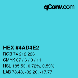 Color code: HEX #4AD4E2 | qconv.com