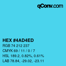 カラーコード: HEX #4AD4ED | qconv.com