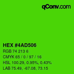 Color code: HEX #4AD506 | qconv.com