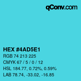Color code: HEX #4AD5E1 | qconv.com