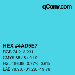 Code couleur: HEX #4AD5E7 | qconv.com