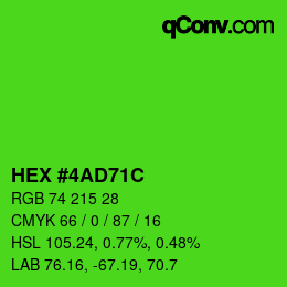 Código de color: HEX #4AD71C | qconv.com