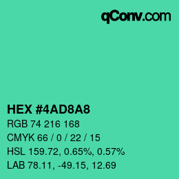 カラーコード: HEX #4AD8A8 | qconv.com