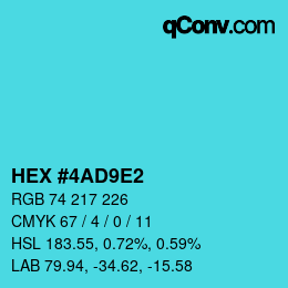 カラーコード: HEX #4AD9E2 | qconv.com