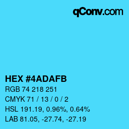 カラーコード: HEX #4ADAFB | qconv.com