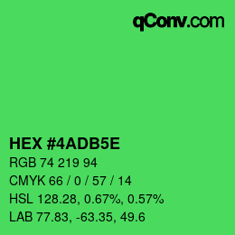 颜色代码: HEX #4ADB5E | qconv.com