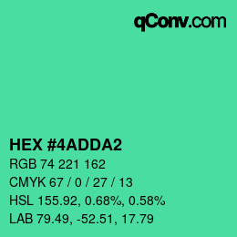 Color code: HEX #4ADDA2 | qconv.com