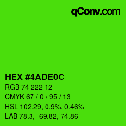 Color code: HEX #4ADE0C | qconv.com