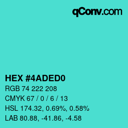 Color code: HEX #4ADED0 | qconv.com