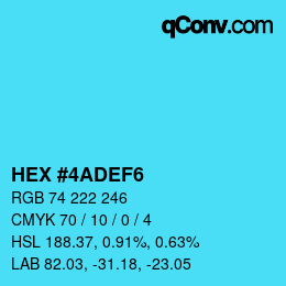 Color code: HEX #4ADEF6 | qconv.com