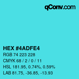 颜色代码: HEX #4ADFE4 | qconv.com