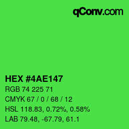 颜色代码: HEX #4AE147 | qconv.com