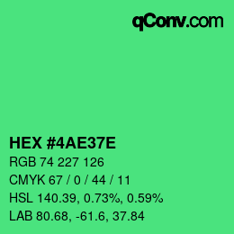 Color code: HEX #4AE37E | qconv.com
