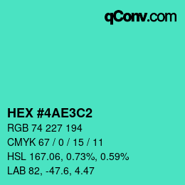 Color code: HEX #4AE3C2 | qconv.com