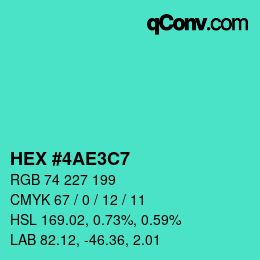 Color code: HEX #4AE3C7 | qconv.com