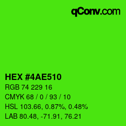 Código de color: HEX #4AE510 | qconv.com