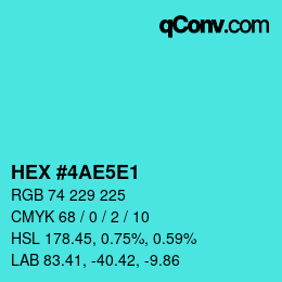 Color code: HEX #4AE5E1 | qconv.com