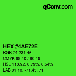 Color code: HEX #4AE72E | qconv.com