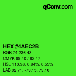 カラーコード: HEX #4AEC2B | qconv.com