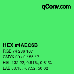 Color code: HEX #4AEC6B | qconv.com