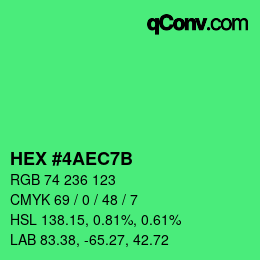 Color code: HEX #4AEC7B | qconv.com