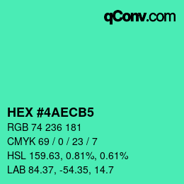 Color code: HEX #4AECB5 | qconv.com