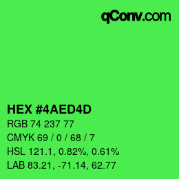 Color code: HEX #4AED4D | qconv.com