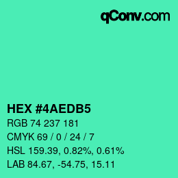 颜色代码: HEX #4AEDB5 | qconv.com