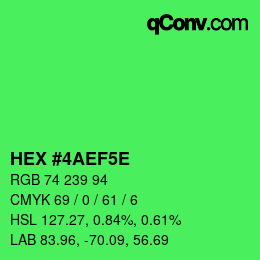 Code couleur: HEX #4AEF5E | qconv.com