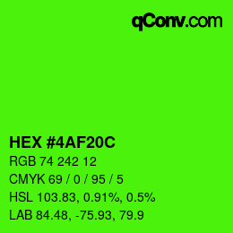 Color code: HEX #4AF20C | qconv.com