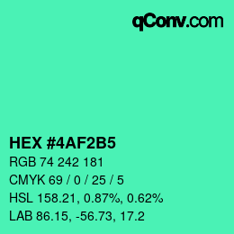 颜色代码: HEX #4AF2B5 | qconv.com