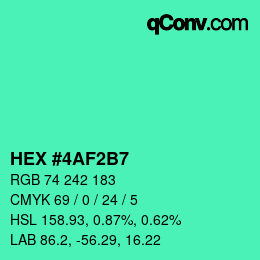 颜色代码: HEX #4AF2B7 | qconv.com