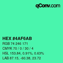 Color code: HEX #4AF6AB | qconv.com