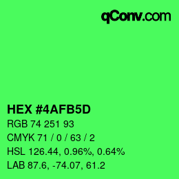 カラーコード: HEX #4AFB5D | qconv.com