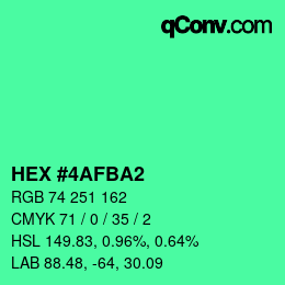 Color code: HEX #4AFBA2 | qconv.com