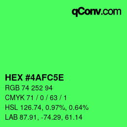 Color code: HEX #4AFC5E | qconv.com