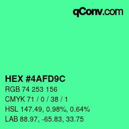 Color code: HEX #4AFD9C | qconv.com